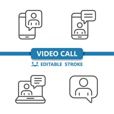 Görüntülü Sohbet Simgeleri. Profesyonel vektör simgesi belirlendi.