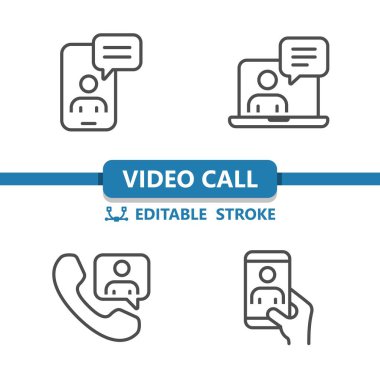 Görüntülü Sohbet Simgeleri. Profesyonel vektör simgesi belirlendi.