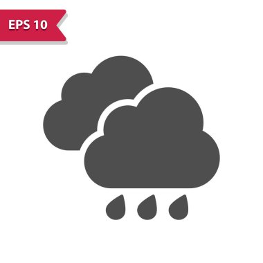 Raining Icon - Rain, Weather, Cloud, Cloudy, Raindrop, Droplet