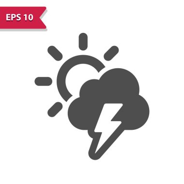 Fırtına Simgesi - Bulut, Şimşek Yıldırımı, Şimşek Fırtınası, Hava, Güneş