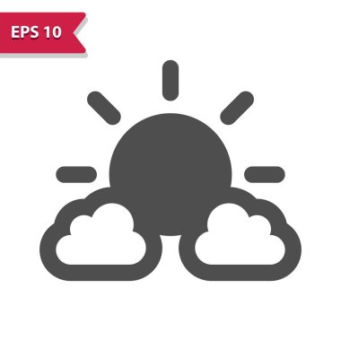 Güneş ve Bulut Simgesi - Güneşli, Bulutlu, Hava Durumu