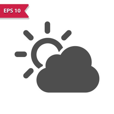 Güneş ve Bulut Simgesi - Güneşli, Bulutlu, Hava Durumu