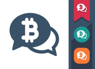 Sohbet Bubbles Simgesi. Konuşma Balonu, Konuşma, Tartışma, Para, Bitcoin, Kripto Para. Profesyonel, piksel mükemmel vektör simgesi.