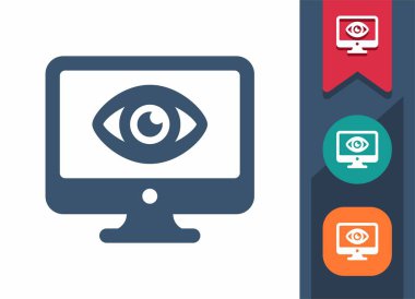 Bilgisayar Ekran Simgesi. Monitör, PC, Eye, Spy, Casusluk