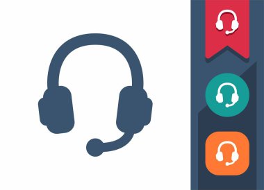 Kulaklık Simgesi. Kulaklıklar, Mikrofon, Oyun Kulaklığı, Çağrı Merkezi, Müşteri Hizmetleri