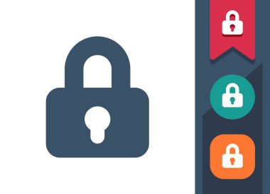 Simgeyi kilitle. Kilitlendi, Asma kilit. Profesyonel, piksel mükemmel vektör simgesi.