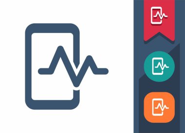 Akıllı Telefon Simgesi. Cep telefonu, telefon, durum, yaşam çizgisi, nabız