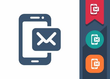 Akıllı Telefon Simgesi. Cep telefonu, telefon, kısa mesaj, zarf, e-posta, e-posta, mesaj