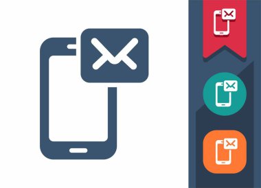 Akıllı Telefon Simgesi. Cep telefonu, telefon, kısa mesaj, zarf, e-posta, e-posta, mesaj