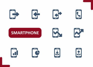 Smartphone Simgeleri. Cep telefonu, telefon, telefon, grafik, istatistik simgesi