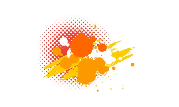 orange yellow and red splash watercolour painting on white background