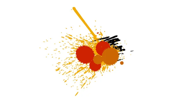 Желтый Коричневый Цвет Кисти Брызги Гранж Графический Стиль Белом Фоне — стоковое фото