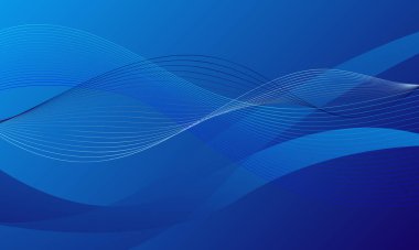 Yumuşak eğimli soyut arkaplan ile mavi çizgi eğrisi dalgası