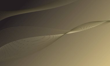 Altın renkli çizgiler düz eğimli lüks soyut arkaplanı dalgalandırıyor