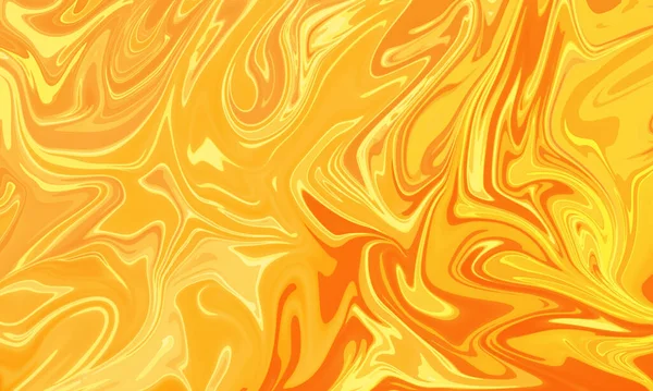 Pomarańczowy Żółty Liqiud Obraz Olejny Styl Abstrakcyjne Tło — Zdjęcie stockowe