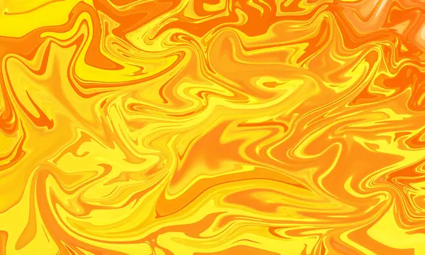 抽象的な黄色のオレンジの液体の絵画のオイルの絵画様式の芸術的な背景 — ストック写真