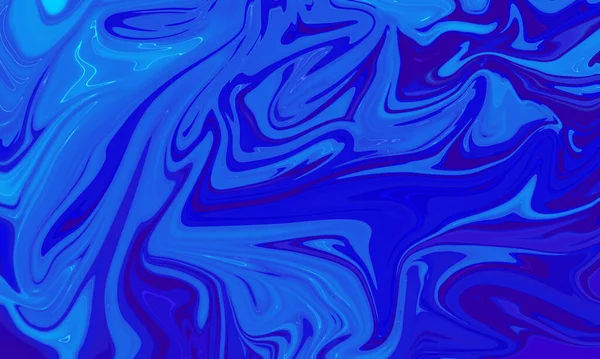 Blau Flüssige Ölfarbe Malerei Künstlerischen Abstrakten Hintergrund — Stockfoto