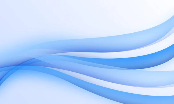 Голубые Линии Волны Кривые Мягкий Градиент Белым Цветом Абстрактного Фона — стоковое фото