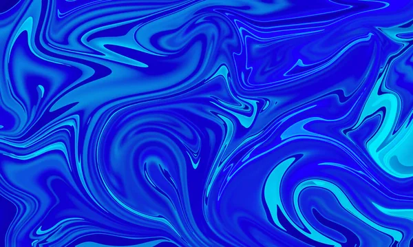 Blauwe Vloeistof Olieverf Plons Abstracte Achtergrond — Stockfoto