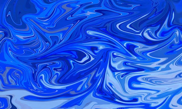 Azul Líquido Pintura Escova Aguarela Respingo Abstrato Fundo — Fotografia de Stock