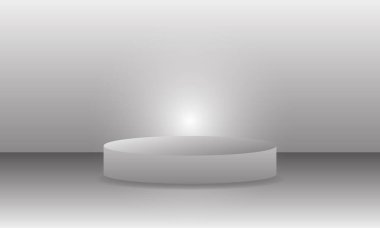 Gri gümüş podyum sahne ve zemin soyut ışık arkaplanı