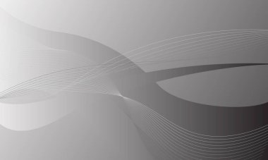 Gri gümüş eğriler Soyut arkaplanda dalga çizgileri