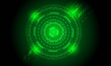 Ağ soyut geçmişini birbirine bağlayan yüksek teknoloji devresi yeşil daireler