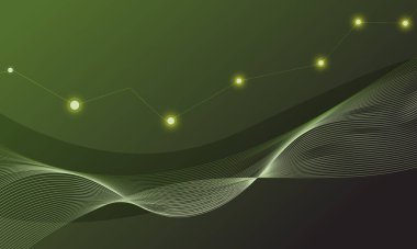 yeşil iş hatları eğrileri düzgün eğimli soyut arkaplan
