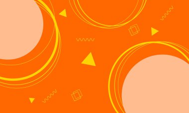 turuncu daireler geometrik şekiller ve komik soyut arkaplan çizgileri