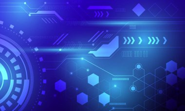 mavi daire çizgileri ağ bağlantısı soyut arkaplan