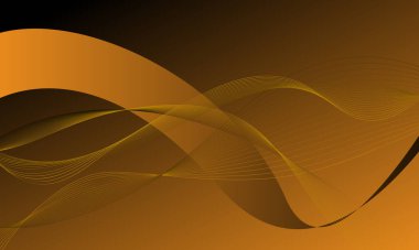 turuncu altın rengi düz çizgiler dalgalar yumuşak gradyan soyut arkaplan eğrileri