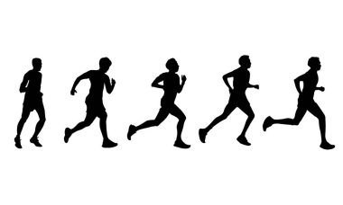 Siluet koşan adam koşucu duruşu
