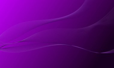 Soyut mor çizgiler gradyan arkaplan üzerinde dalga eğrisi