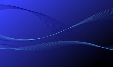 Soyut mavi iş hatları gradyan arkaplanda eğriler sallıyor