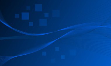 Mavi çizgiler düz gradyan yüksek teknoloji arka planına sahip eğriyi dalgalandırır