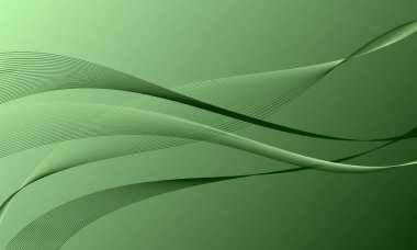 Yeşil ışık çizgileri eğimli soyut arkaplan eğrilerini sallıyor