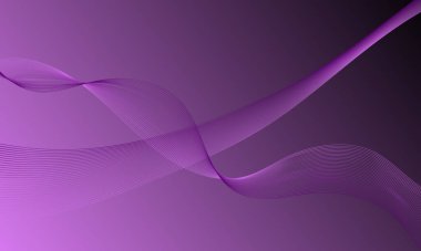 Menekşe çizgileri düz gradyan soyut arkaplan ile dalga eğrisi