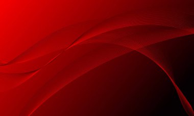 Soyut kırmızı düz çizgiler eğimli arkaplanda dalgalar oluşturur