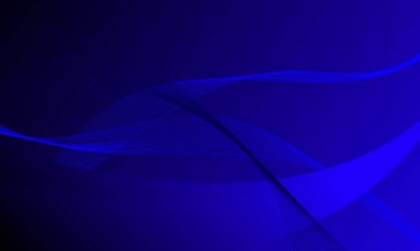 Soyut mavi çizgiler eğrileri eğimli arkaplan ile dalgalandırır