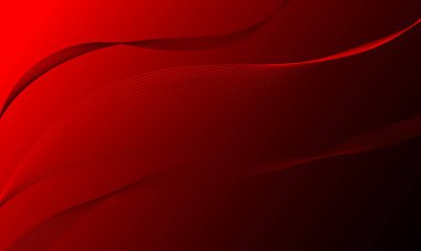 Soyut arkaplanda kırmızı düz çizgiler eğriler oluşturur