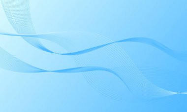 Düz çizgileri olan mavi ışık, gradyan soyut arkaplanda eğriler sallıyor