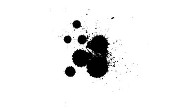 Siyah mürekkep beyaz zemine sıçramış.