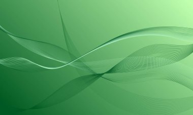 yeşil düz çizgiler, gradyan soyut arkaplanda eğriler oluşturur
