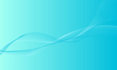 Yumuşak gradyan soyut arkaplanda mavi çizgi eğrileri