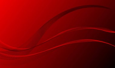 Soyut kırmızı iş hatları düzgün eğimli arkaplan üzerinde eğriler sallıyor