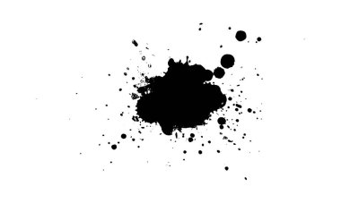 siyah mürekkep boyası sıçramış grunge grafik ögesi