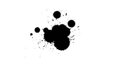 beyaz arkaplanda siyah suluboya fırçalanmış sıçrama