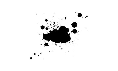 beyaz arkaplanda siyah mürekkep sıçrama grunge grafik ögesi