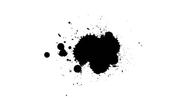 siyah suluboya beyaz arkaplana sıçradı