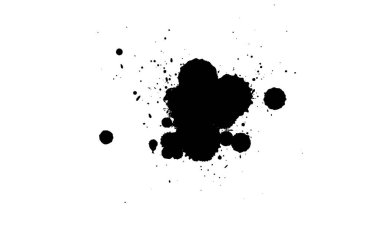 siyah mürekkep fırçası sıçrama grunge grafik biçimi